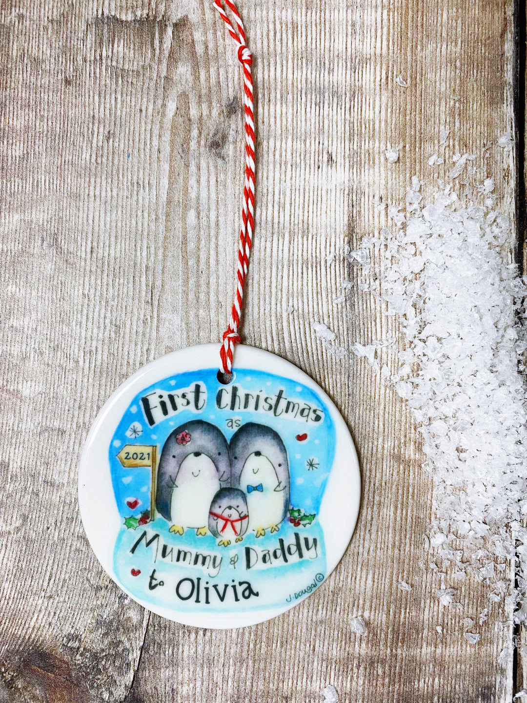 First Christmas as Mummy and Daddy Ceramic Bauble