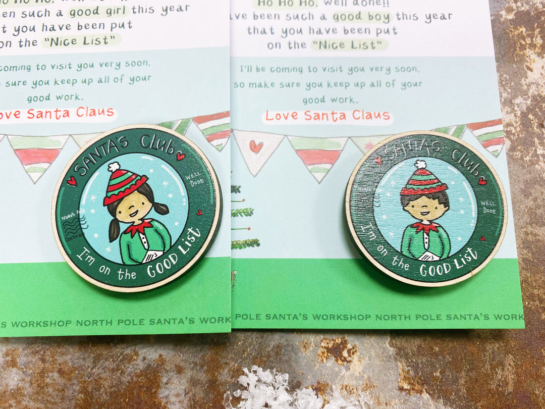 Nice List Pin Badge