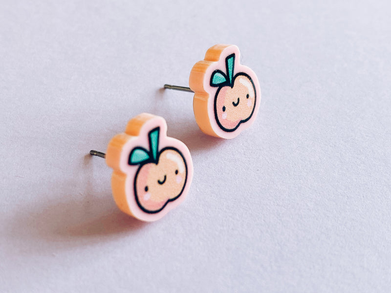 Little Peach Acrylic Earrings Hypoallergenic