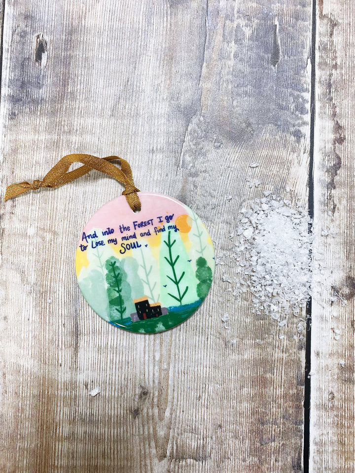 Into the Forest I Go Ceramic Circle