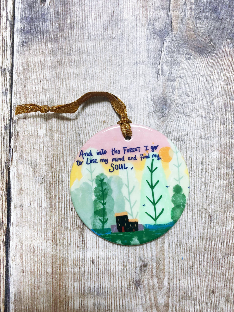 Into the Forest I Go Ceramic Circle