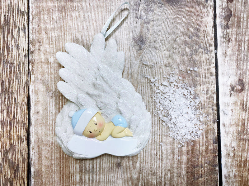 Angel Wings Baby Boy Christmas Decoration