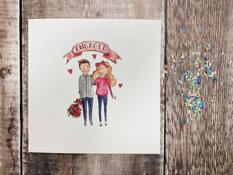 Engaged Couple Card - Personalised