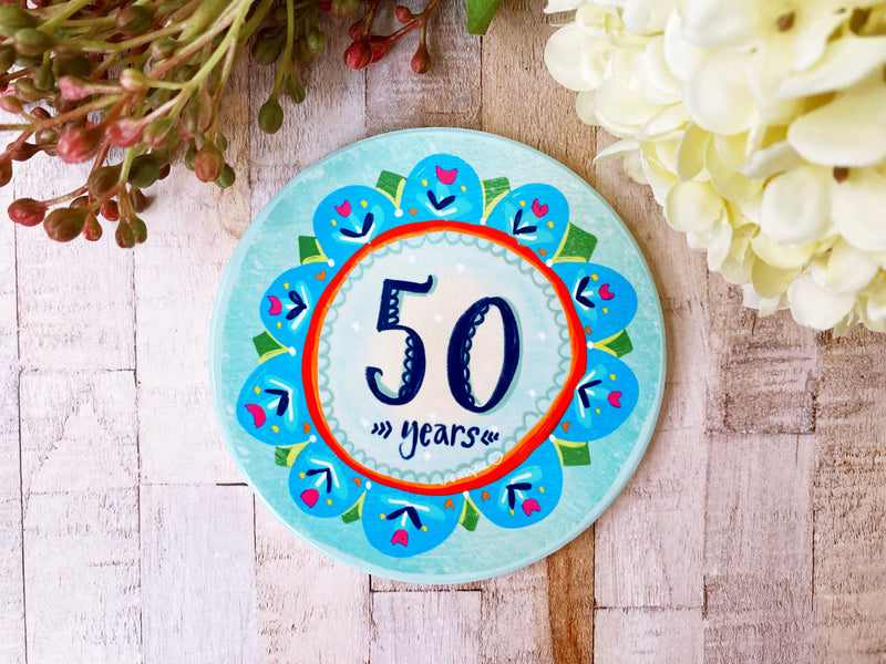 50 Round Ceramic Coaster