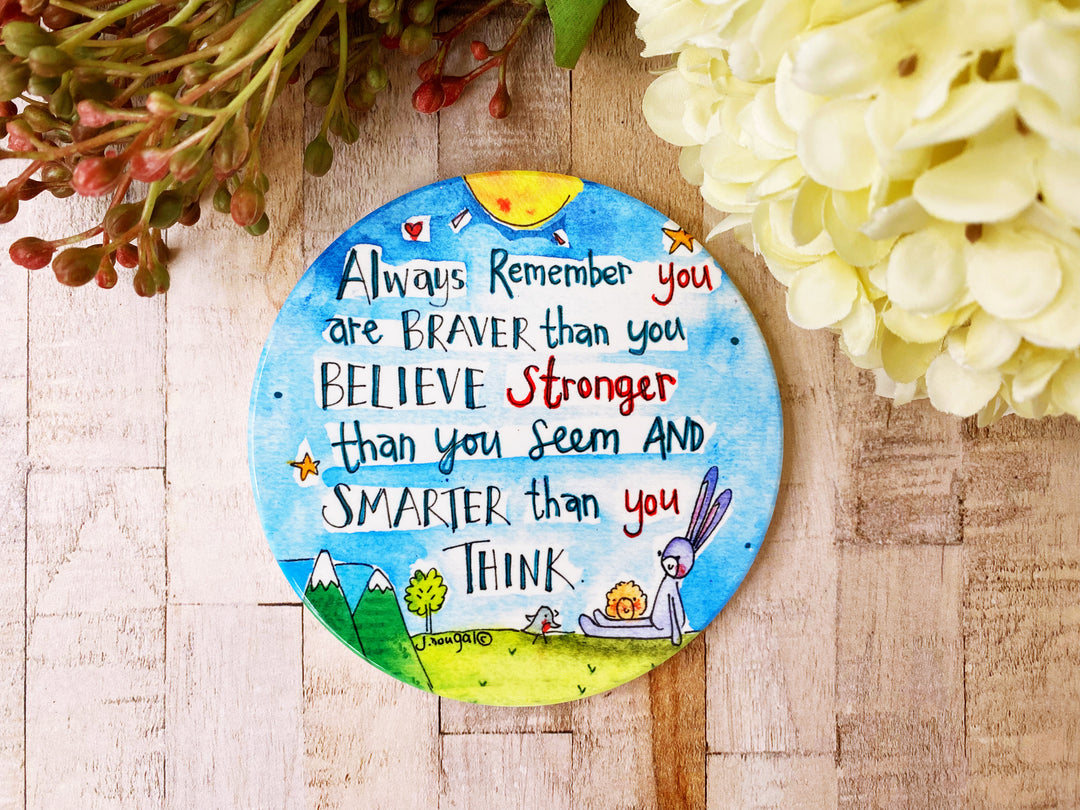 Brave Round Ceramic Coaster