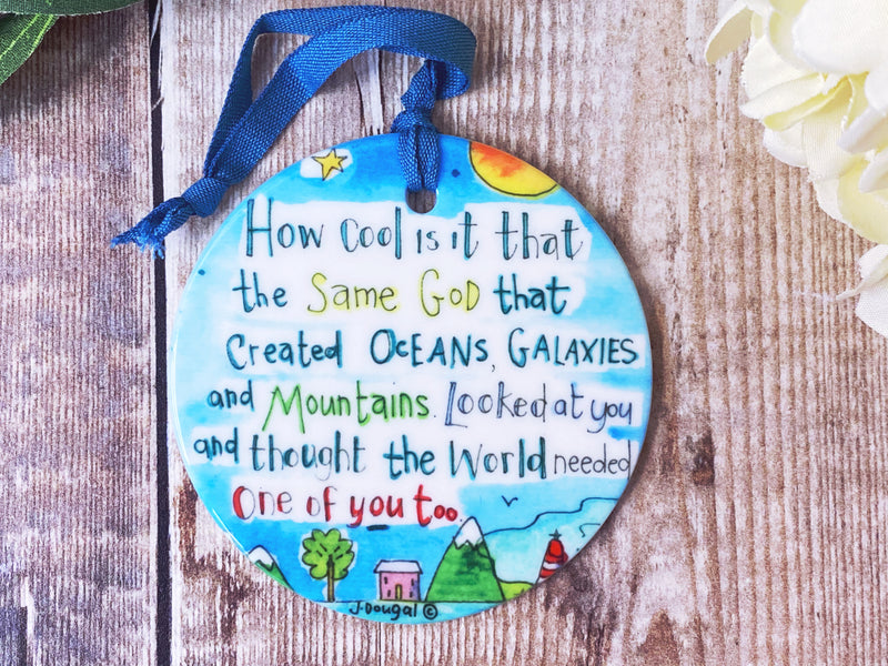 God Made you too Little Ceramic Hanging Circle
