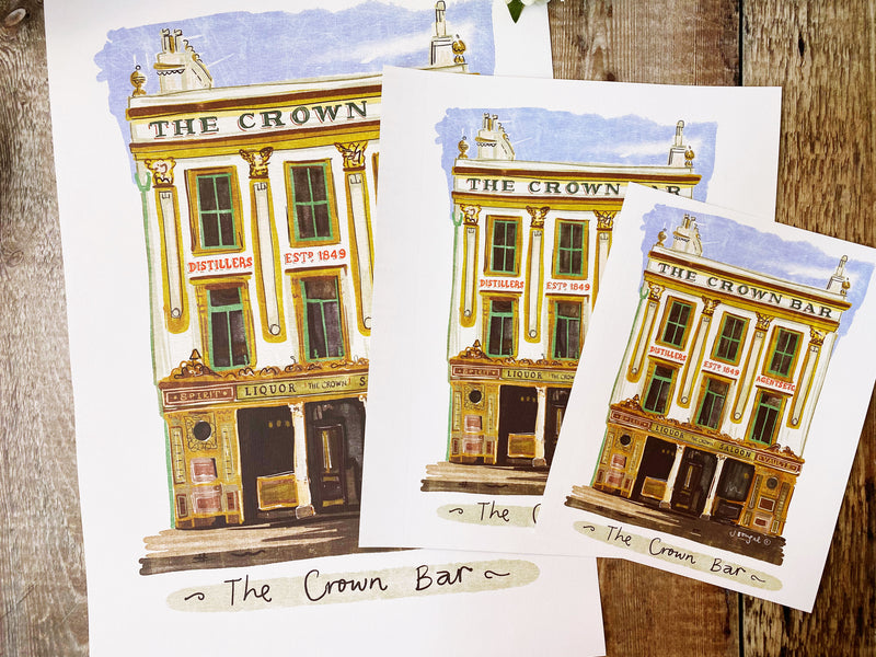 The Crown Bar Belfast Print by Julie Dougal