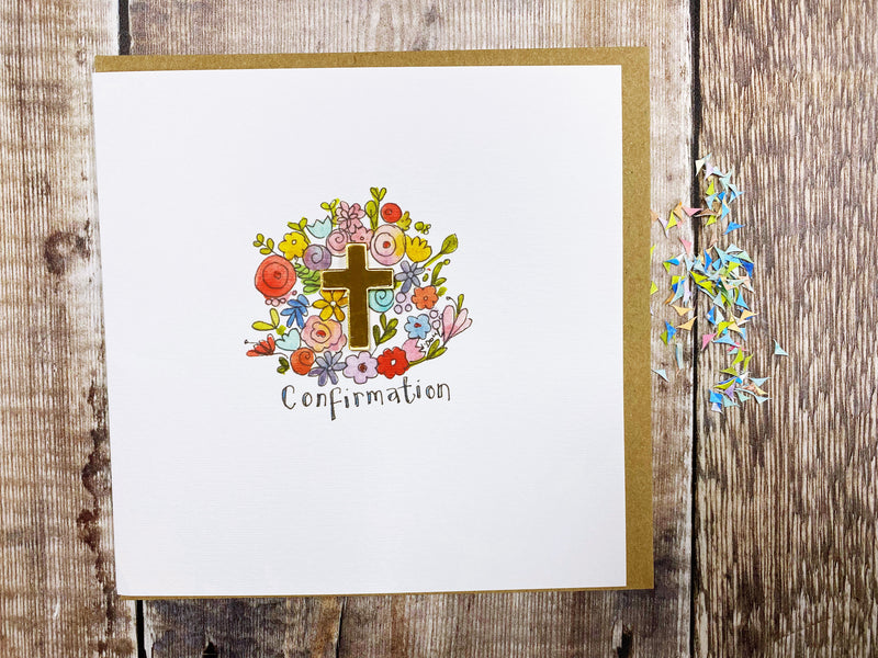 Gold Cross Laser Confirmation Day Card - Personalised
