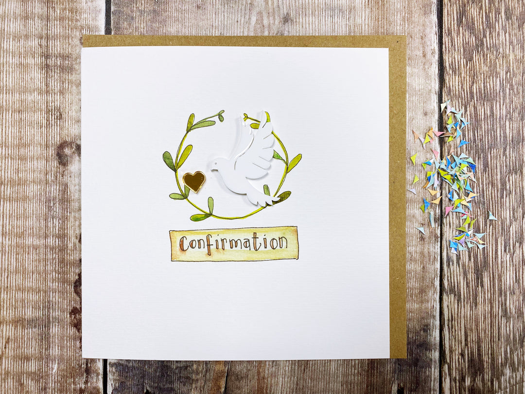 Little Dove Laser Confirmation Day Card - Personalised