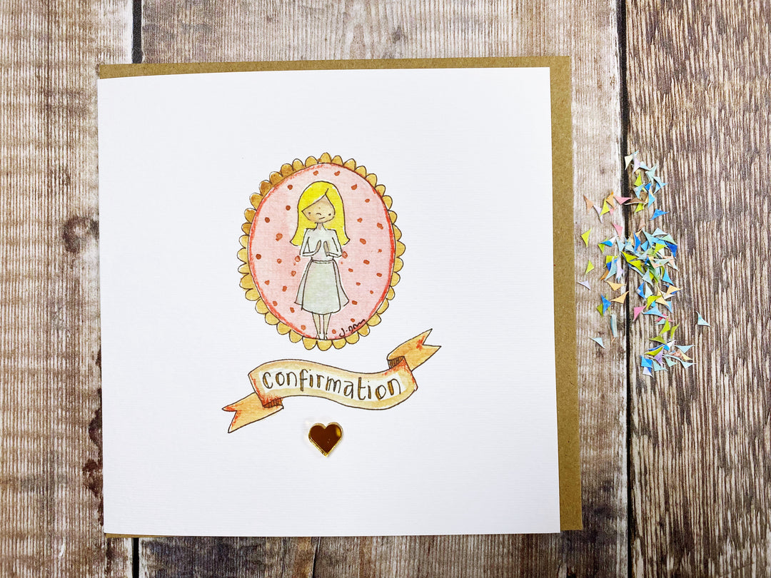 Little Girl Laser Confirmation Day Card - Personalised