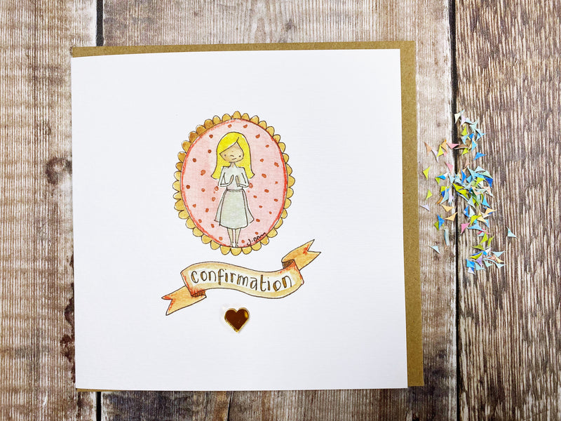 Little Girl Laser Confirmation Day Card - Personalised