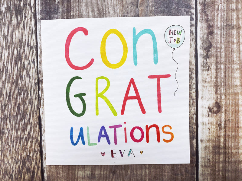 Congratulations Text Card- Personalised