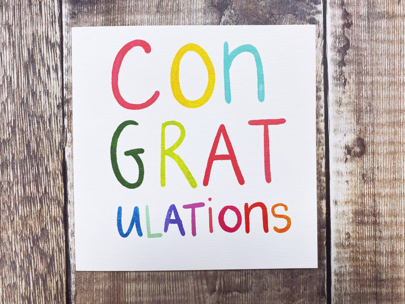 Congratulations Text Card- Personalised