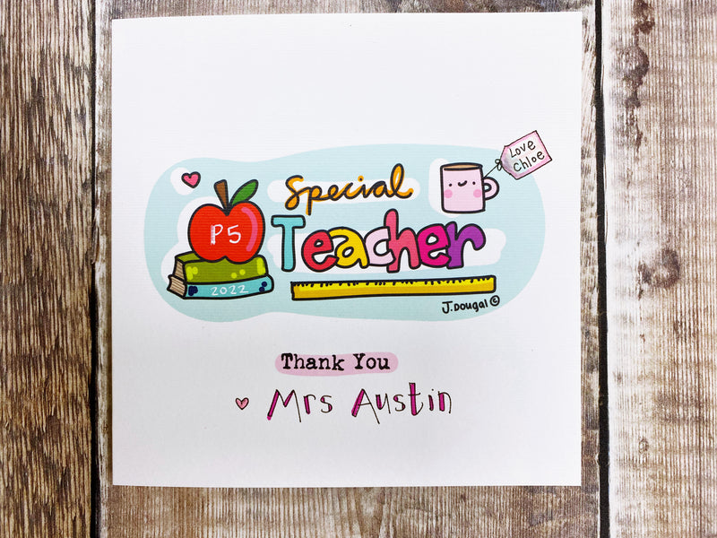 Special Teacher Card - Personalised