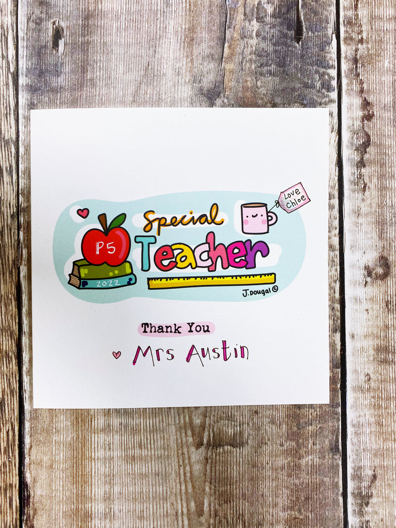 Special Teacher Card - Personalised