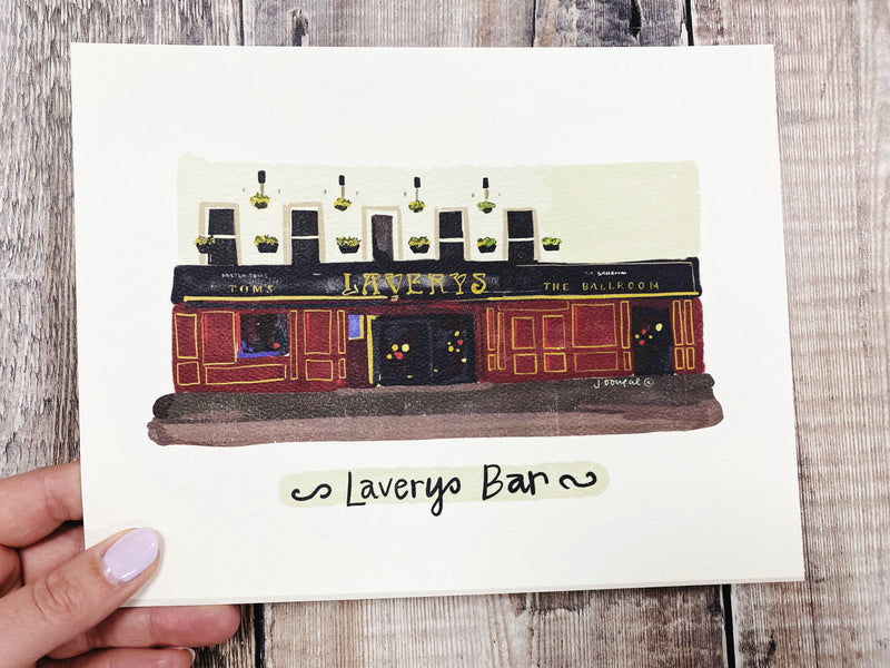 Laverys Bar Belfast Print by Julie Dougal