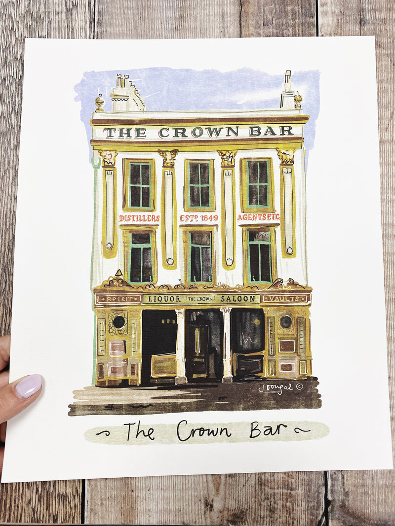 The Crown Bar Belfast Print by Julie Dougal