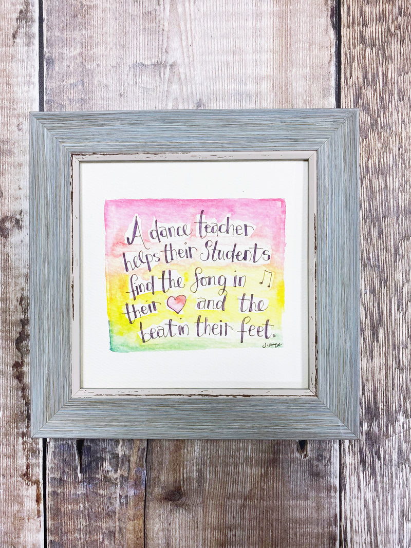 Framed Print "A Dance Teacher" can be personalised
