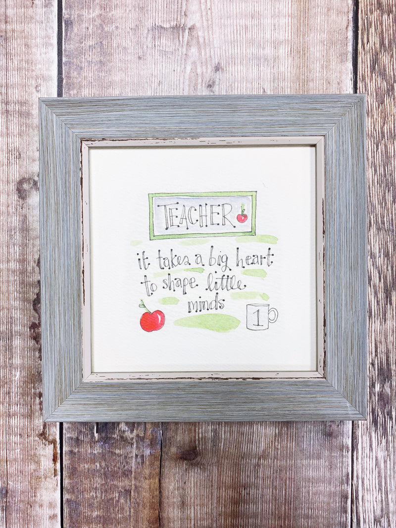 Little Framed Print "Teachers Teach Others" can be personalised