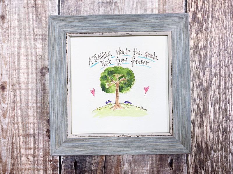 Little Framed Print "Teachers Plant the Seeds" can be personalised