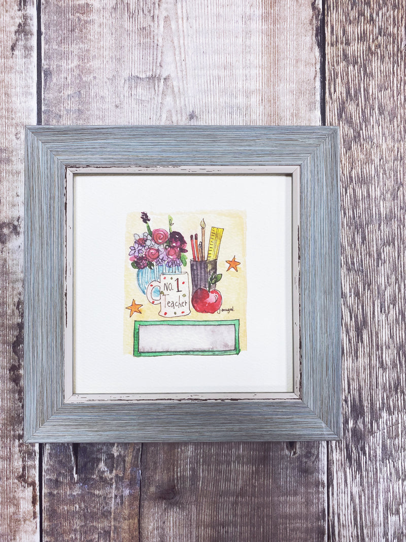 Framed Print "No.1 Teacher" can be personalised