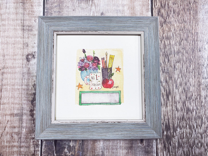 Framed Print "No.1 Teacher" can be personalised