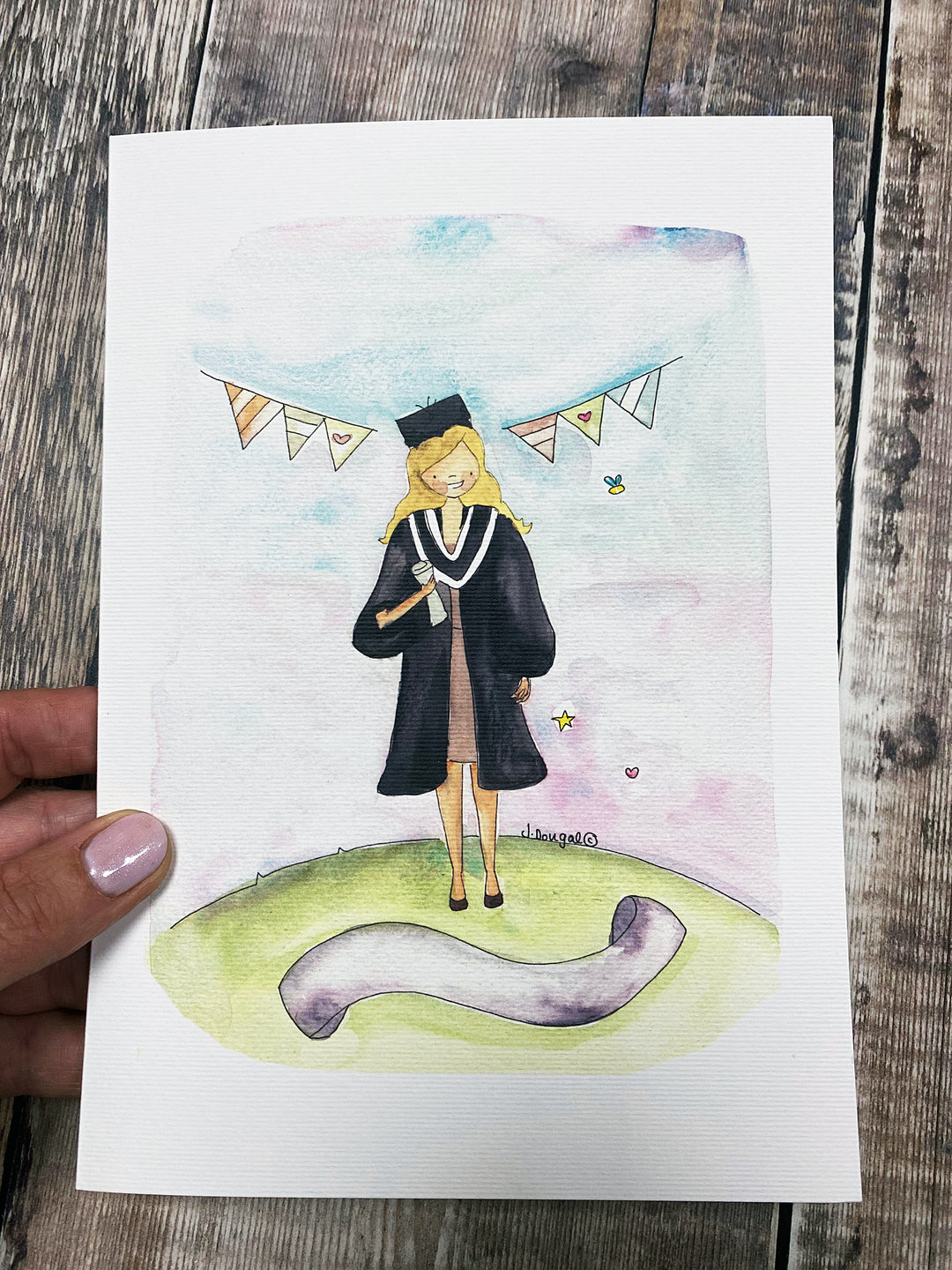 A5 Girl Graduation (any university) Card - Personalised