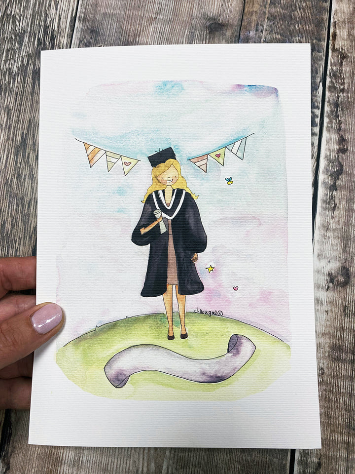 A5 Girl Graduation (any university) Card - Personalised