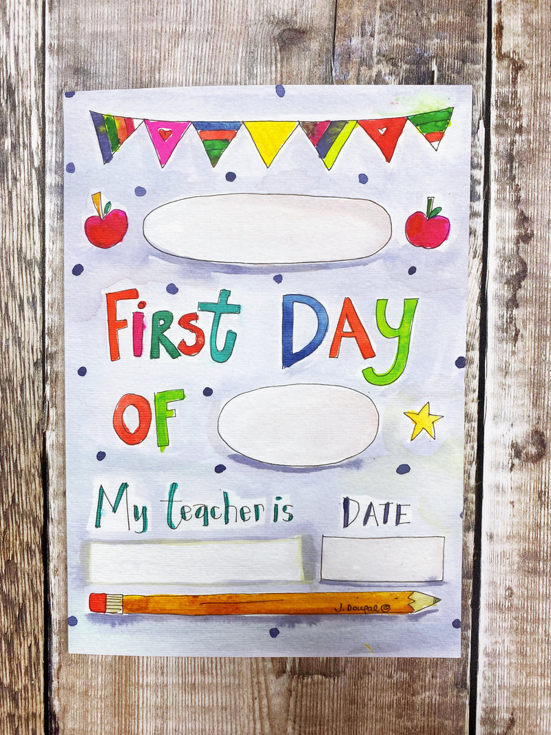 A5 Primary School First day of Card - Personalised