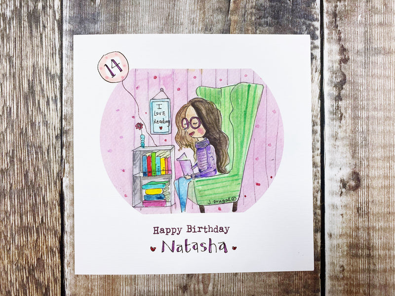 Happy Birthday Books Card - Personalised