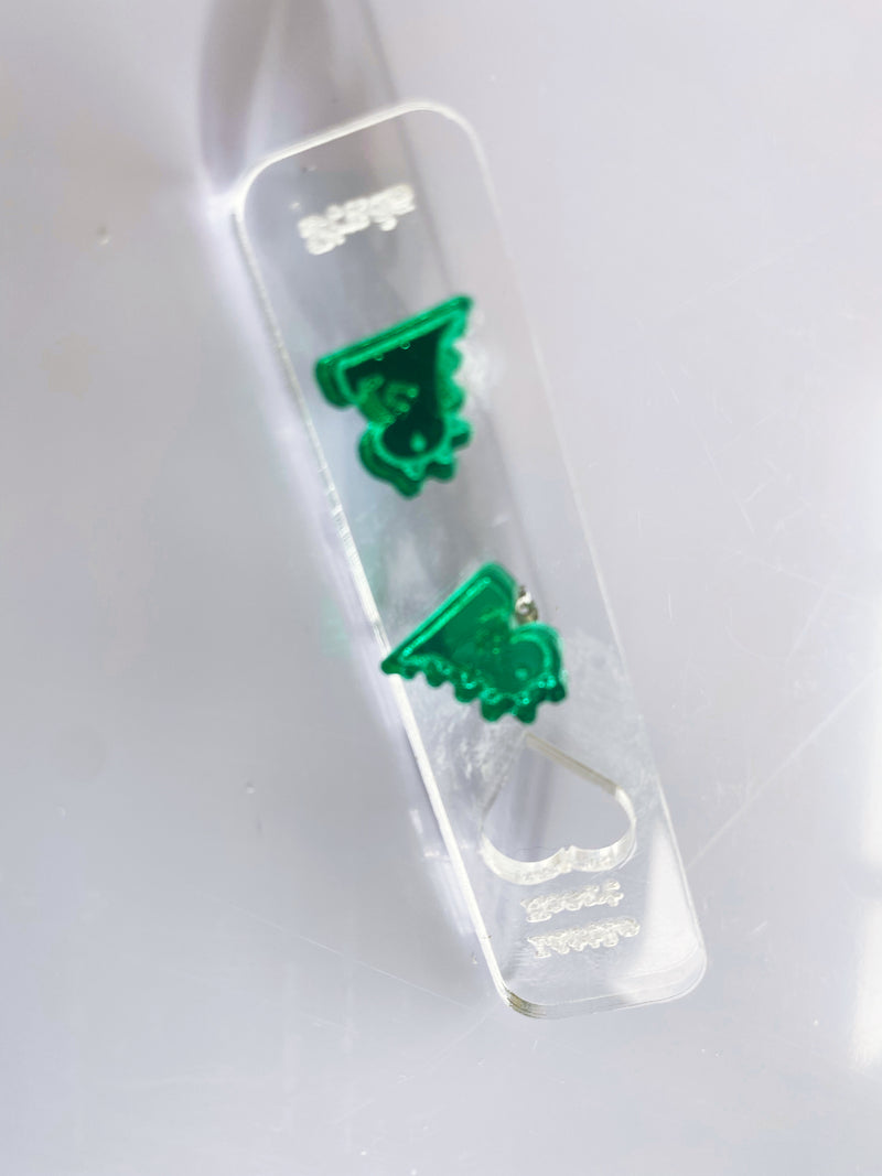 Little Dinosaur Acrylic Green Earrings Hypoallergenic