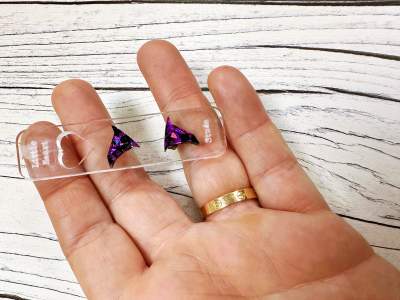 Little Witch Hats Purple Acrylic Earrings Hypoallergenic