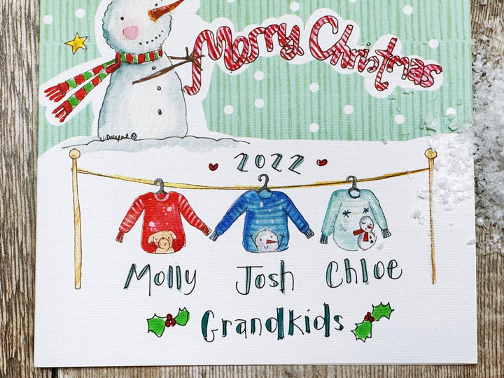 2 Little Jumpers Christmas Card - Personalised