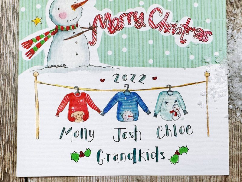 3 Little Jumpers Christmas Card - Personalised