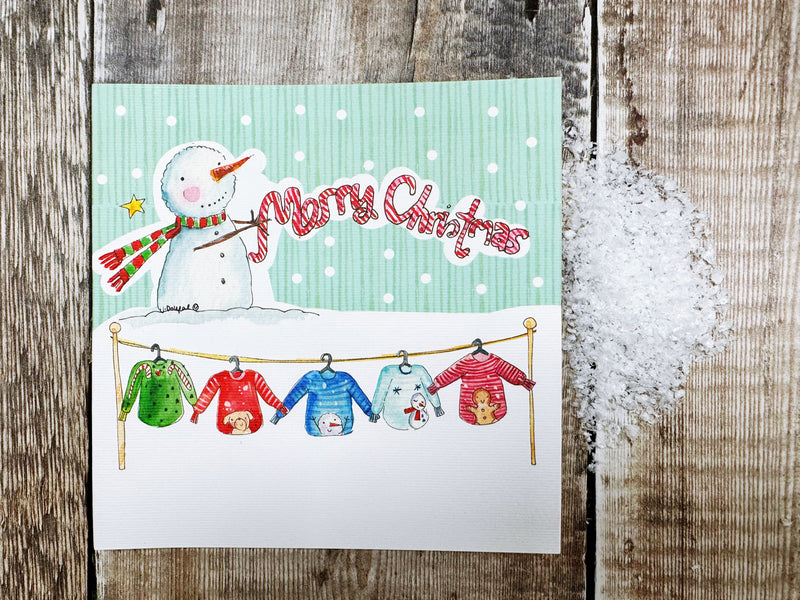 5 Little Jumpers Christmas Card - Personalised