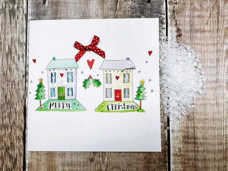 "From our House to yours House” Christmas Card - Personalised