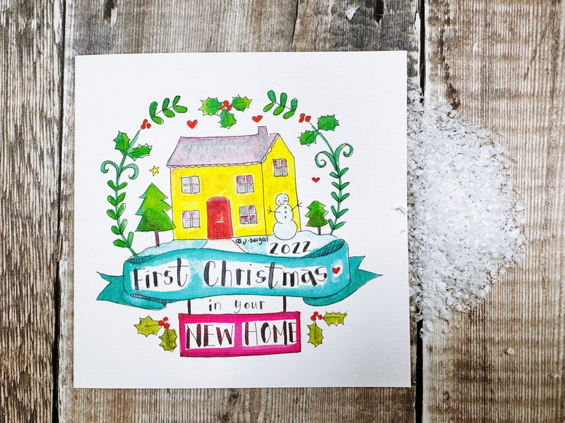 First Christmas in your New Home" Christmas Card - Personalised