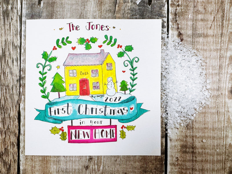 First Christmas in your New Home" Christmas Card - Personalised