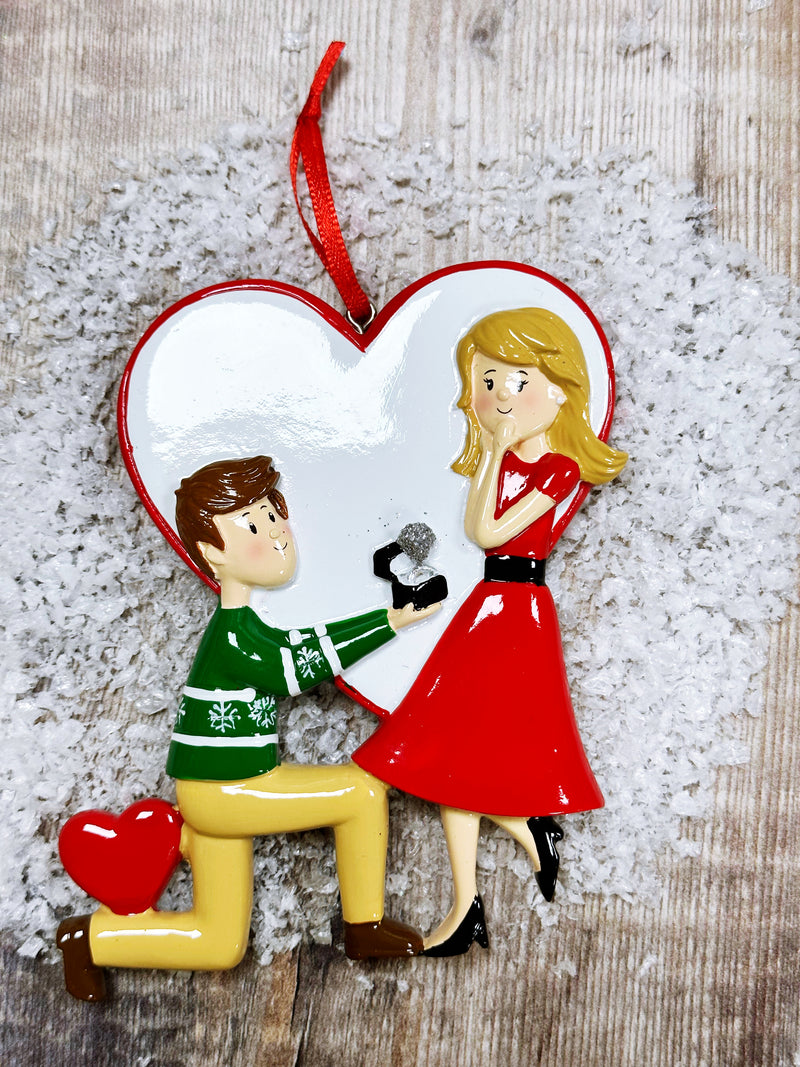 Engaged Couple Personalised Christmas Decoration