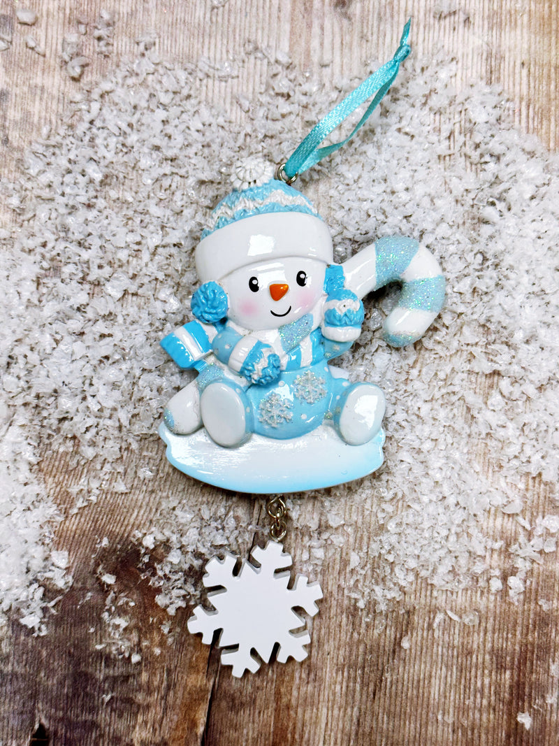 Baby Boy Snowman Christmas Decoration