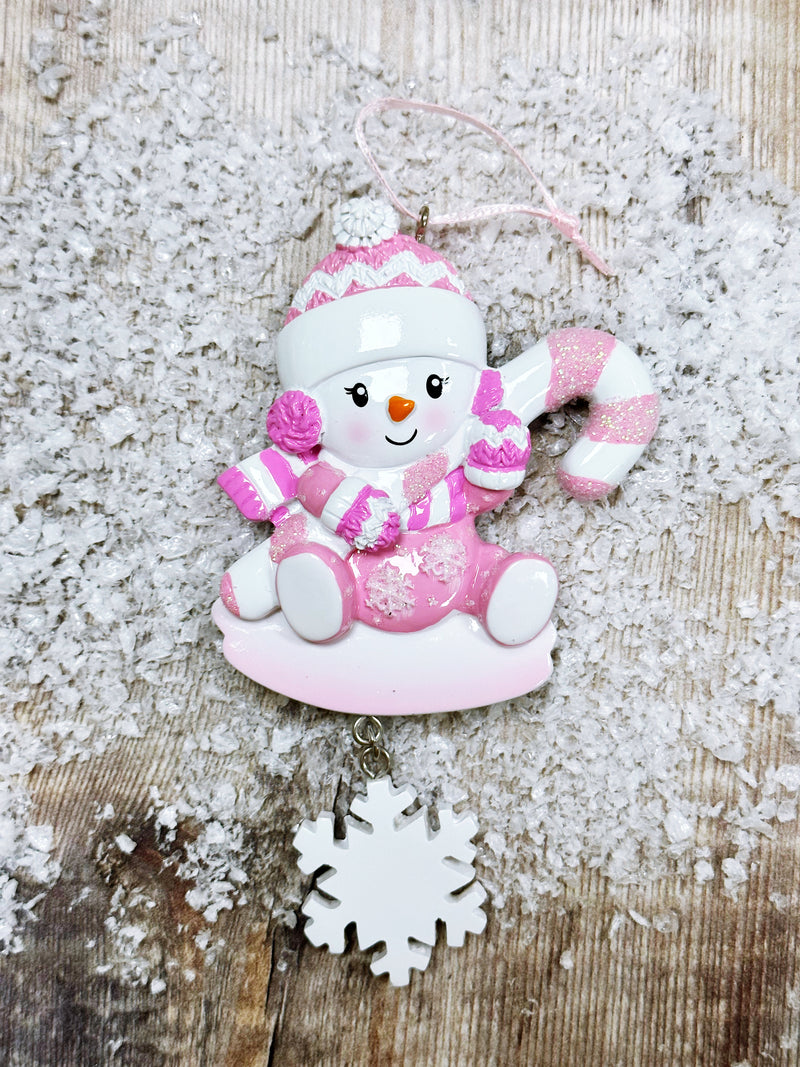 Baby Girl Snowman Christmas Decoration