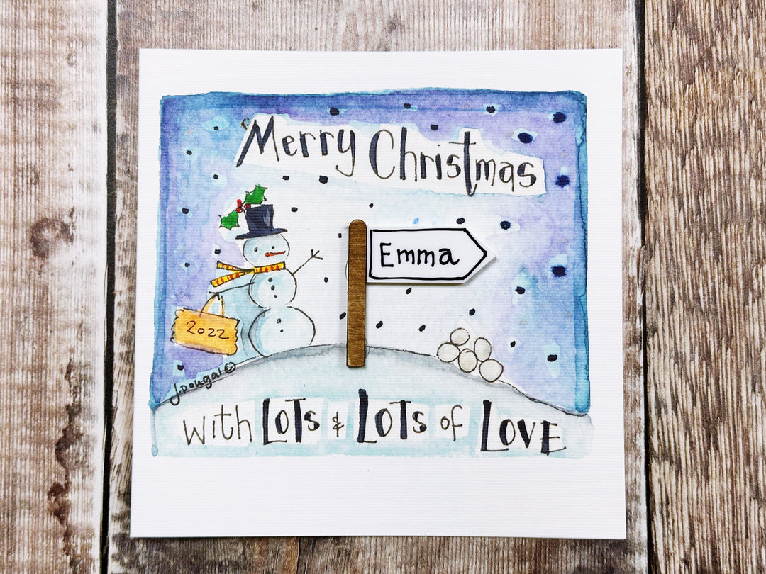 "Little Signpost" Christmas Card - Personalised