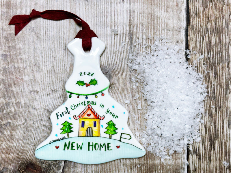 First Christmas in your New Home Ceramic Tree Decoration NOT PERSONALISED