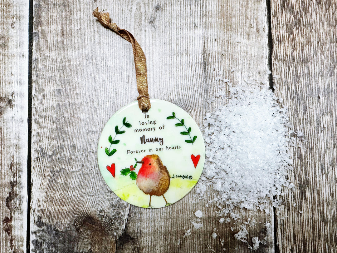 Memory of Robin Christmas Ceramic Decoration