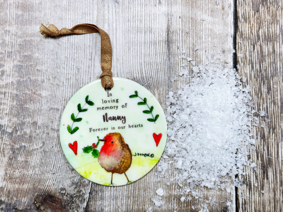 Memory of Robin Christmas Ceramic Decoration NOT PERSONALISED