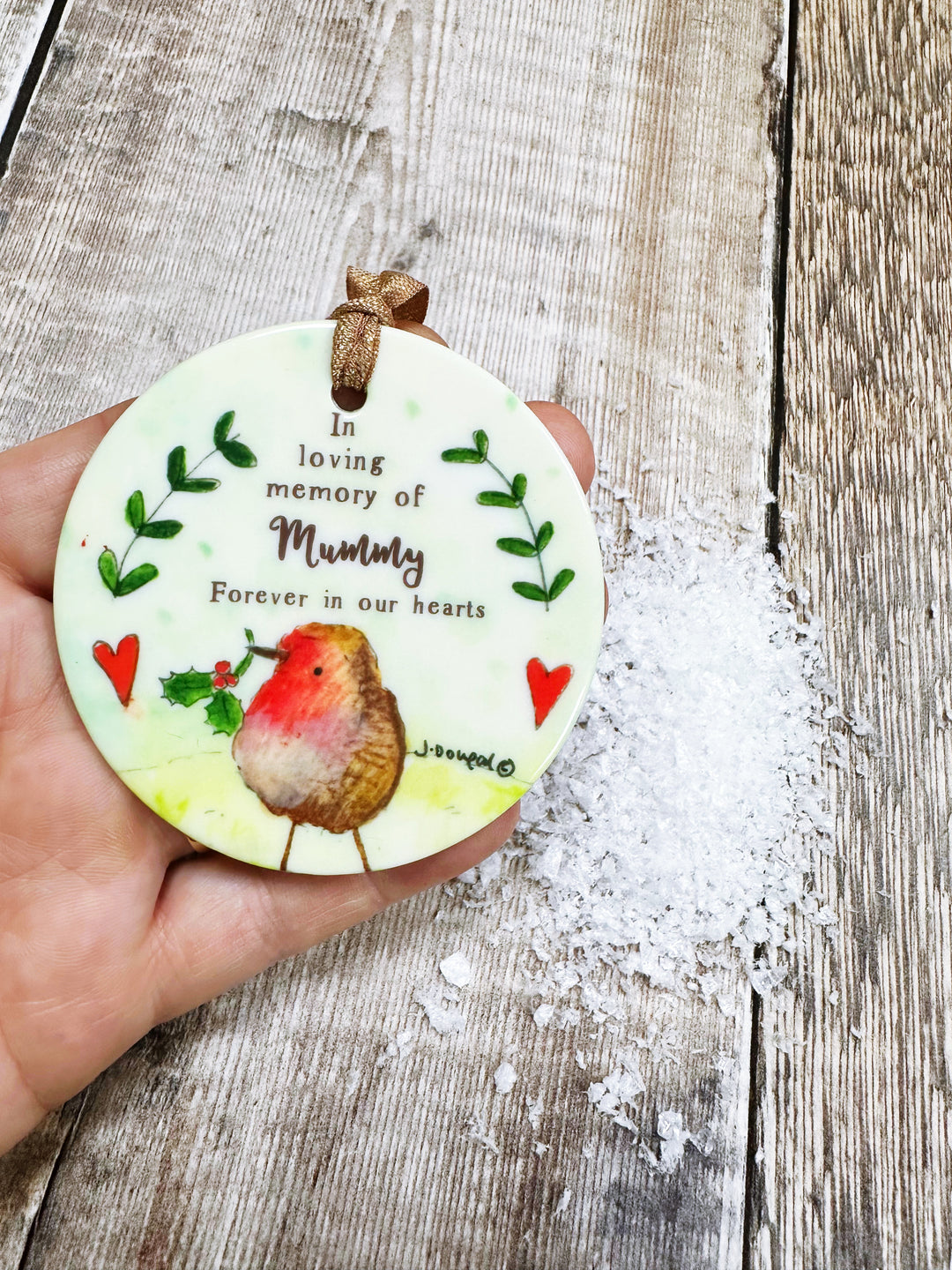 Memory of Robin Christmas Ceramic Decoration