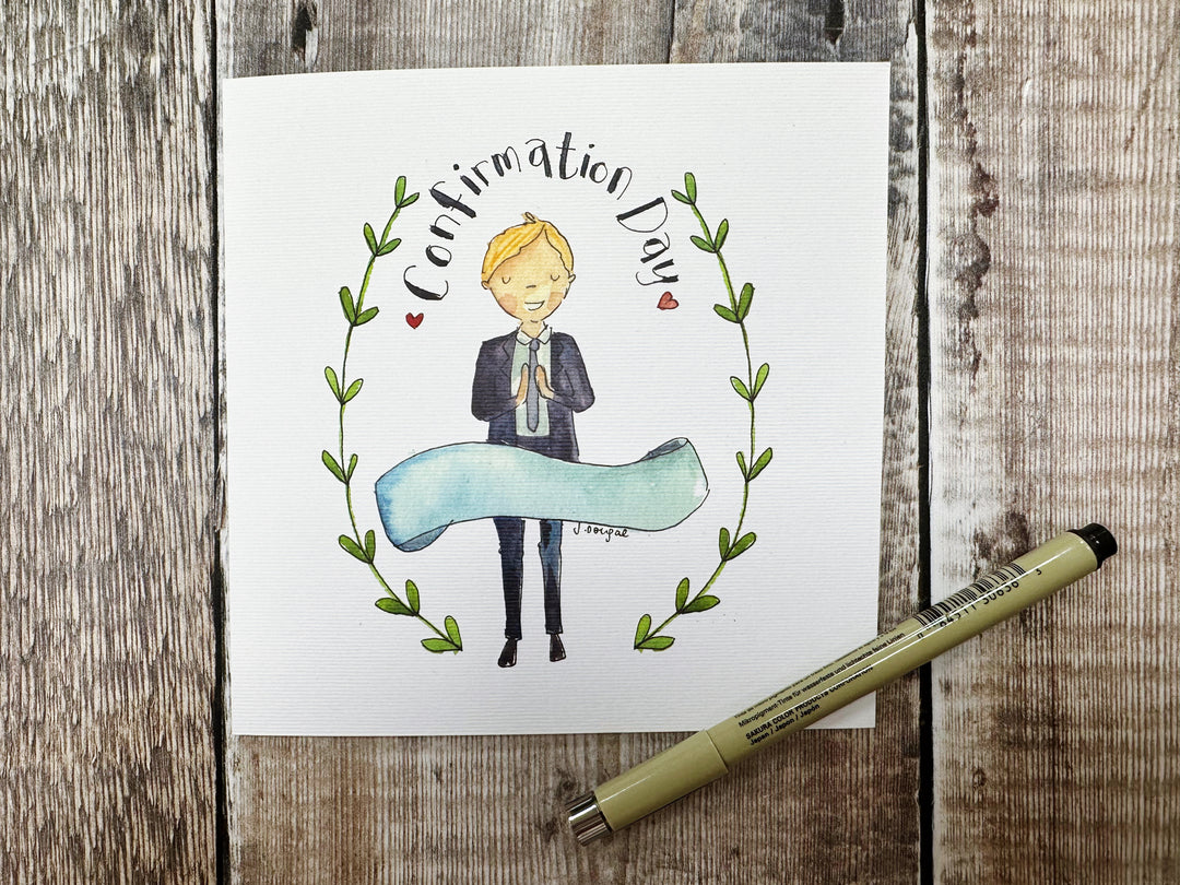 Boy Confirmation Day Card - Personalised