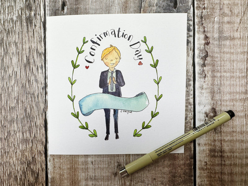 Boy Confirmation Day Card - Personalised