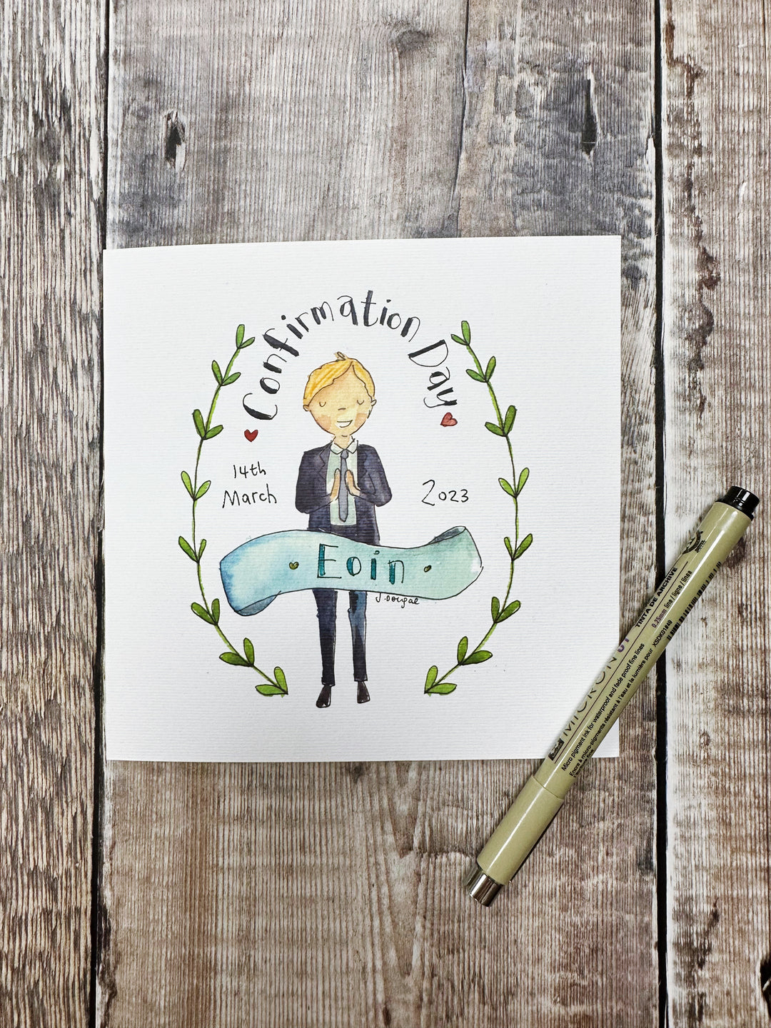 Boy Confirmation Day Card - Personalised