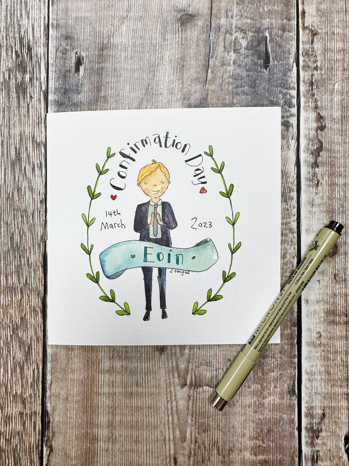Boy Confirmation Day Card - Personalised